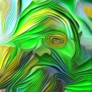 Man Portrait in green color